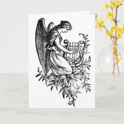 Engel met Harp en Flora Kaart (Gele Bloem)