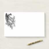 Engel Met Harp En Flora Post-it® Notes (Op bureau)