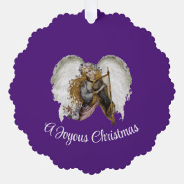 Engel met harp papier Ornament Kaart