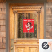 Engel Met Hart Raam Sticker (Huis Deur)