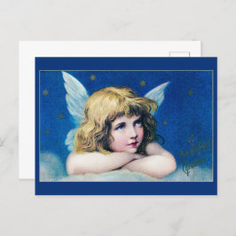 Engel met kerststerren briefkaart