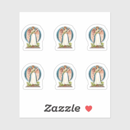  engel met lelies sticker (Vel)