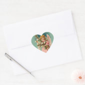 Engel met roze jurk hart sticker (Envelop)