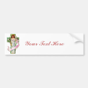 Engel met roze lint bumpersticker
