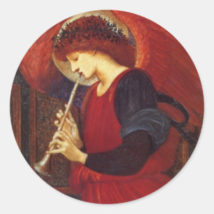 Engel met Trompet, Burne Jones Ronde Sticker