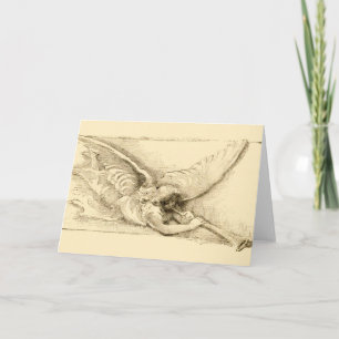  Engel met Trumpet Monotone Feestdagen Kaart