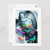 Engel met vlinders briefkaart (Voorkant / Achterkant)