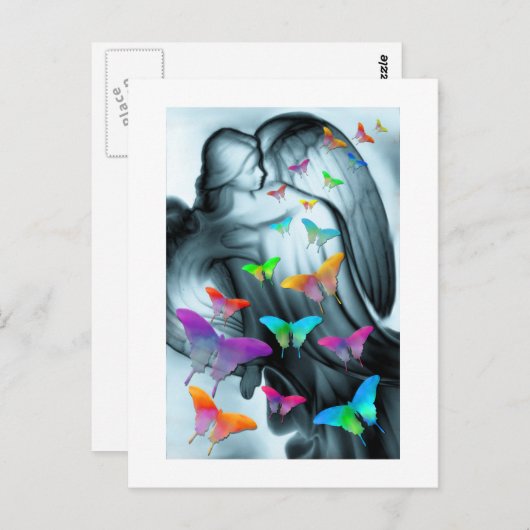 Engel met vlinders briefkaart (Voorkant / Achterkant)