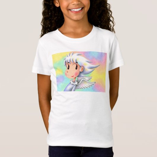 Engel met wit haar. t-shirt (Voorkant)