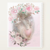 Engel met witte duiven Roze rozen Monogrammed Planner (Achterkant)