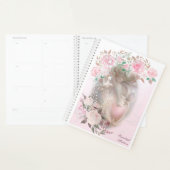 Engel met witte duiven Roze rozen Monogrammed Planner (Display)