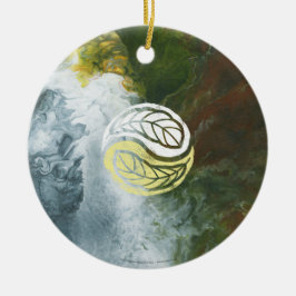 Engel met Yin Yang Feathers Keramisch Ornament