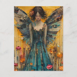 Engel Mixed Media Collage Briefkaart