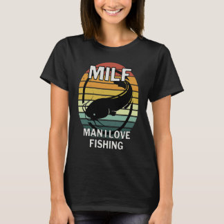 Engel motief meerval visser en angelaars met MI T-shirt