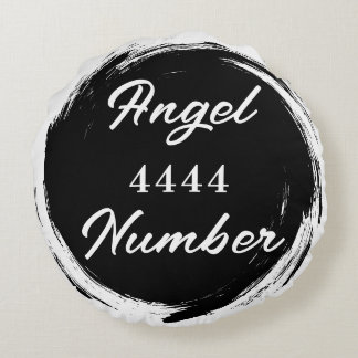 Engel Nummer "4444" Dubbelzijdig Rond Kussen