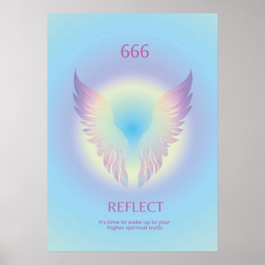 Engel nummer Aura 666 Reflect Poster (Voorkant)