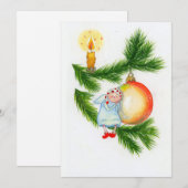 Engel op een kerstboom feestdagenkaart (Voorkant / Achterkant)