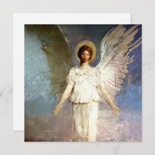 “Engel op het middaguur” van Abbott Thayer Feestdagenkaart (Voorkant / Achterkant)