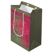 Engel Roze & Grijs Gift Bag Medium Cadeauzakje (Voorkant Gekanteld)