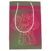 Engel Roze & Grijs Gift Bag Medium Cadeauzakje (Voorkant)