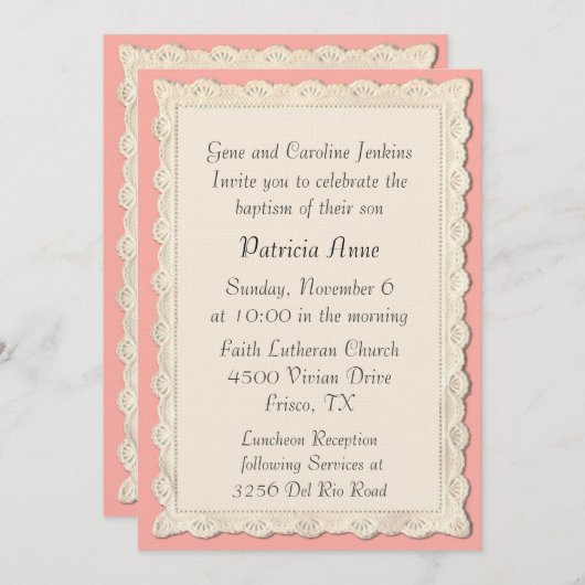   Engel Schilderen Doop Uitnodiging (Voorkant / Achterkant)