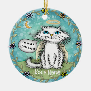 Engel Schrammels Kat Keramisch Ornament