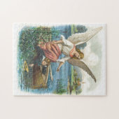 Engel Schutzengel und Junge im Boot Legpuzzel (Horizontaal)