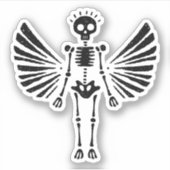Engel skelet Gotische Kerstmis Sticker (Voorkant)