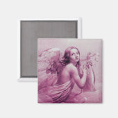 ENGEL SPEELT LYRA OVER DE WOLKEN roze Magneet (Voorkant / Achterkant)