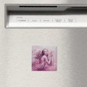 ENGEL SPEELT LYRA OVER DE WOLKEN roze Magneet (Insitu (Vaatwasser))