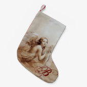 ENGEL SPELEN LYRA OVER DE WOLKEN MONOGRAM bruin Kleine Kerstsok (Voorkant (Hangend))