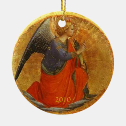 Engel van de Aankondiging Aangepaste datum Keramisch Ornament (Voorkant)