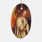 Engel van de aankondiging Rode Kerstmis Keramisch Ornament (Rechts)