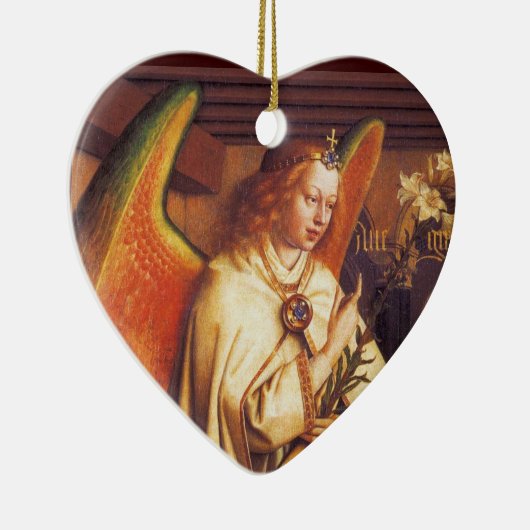 Engel van de aankondiging van het kersthart keramisch ornament (Rechts)