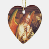 Engel van de aankondiging van het kersthart keramisch ornament (Links)
