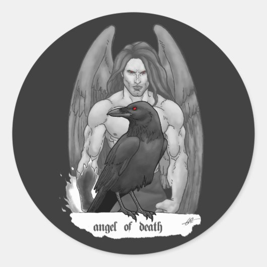 engel van de dood ronde sticker (Voorkant)