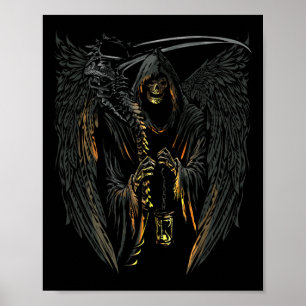 Engel van de doodgrim Reaper Scary Halloween Occul Poster
