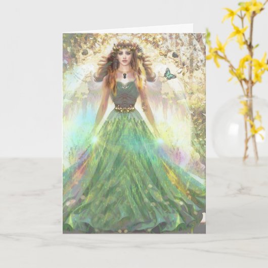 Engel van de genezende natuur – Divine Green Fores Kaart (Gele Bloem)