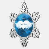 Engel van de Heart Pewter Snowflake Ornament (Rechts)