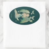 Engel van de Vrede 2 Ovale Sticker (Tas)