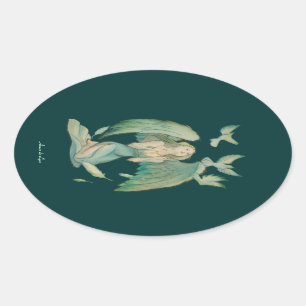 Engel van de Vrede 2 Ovale Sticker