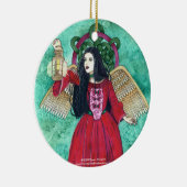 Engel van het kerstlicht ©2009 Dawn Obrec... Keramisch Ornament (Rechts)