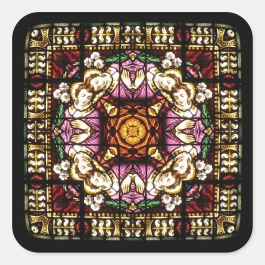 Engel Venster Kaleidoscoop Sticker (Voorkant)