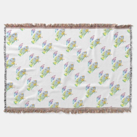 Engel vis met paraplu deken (Voorkant)