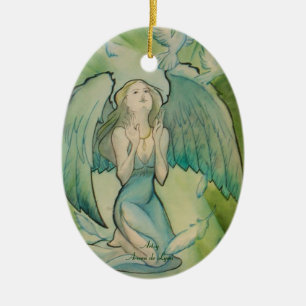 Engel voor vrede keramisch ornament