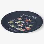 Engel Vrede op Aarde Kerstmis Papieren Bordje (Gekanteld)