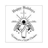 engel wenst u een witte kerst 	rubberstempel (Afrduk)