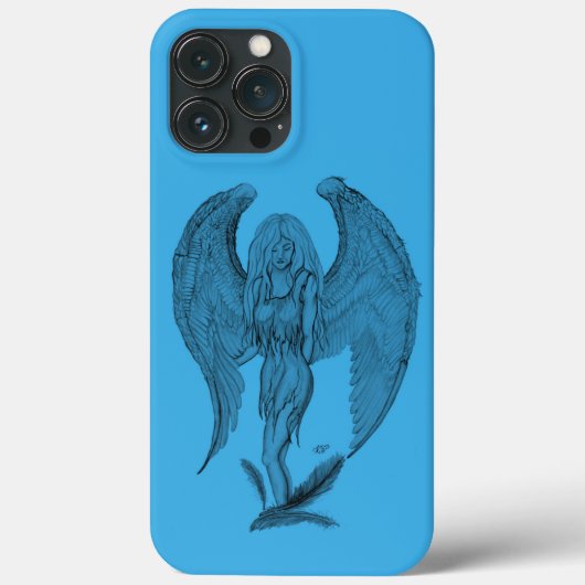 Engel zwart-blauw ontwerp Case-Mate iPhone case (Achterkant)
