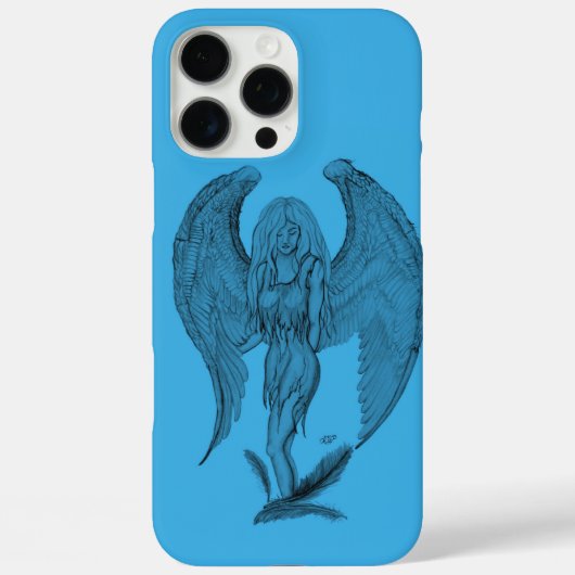 Engel zwart-blauw ontwerp Case-Mate iPhone case (Achterkant)