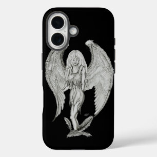 Engel - Zwart-wit ontwerp iPhone 16 Hoesje
